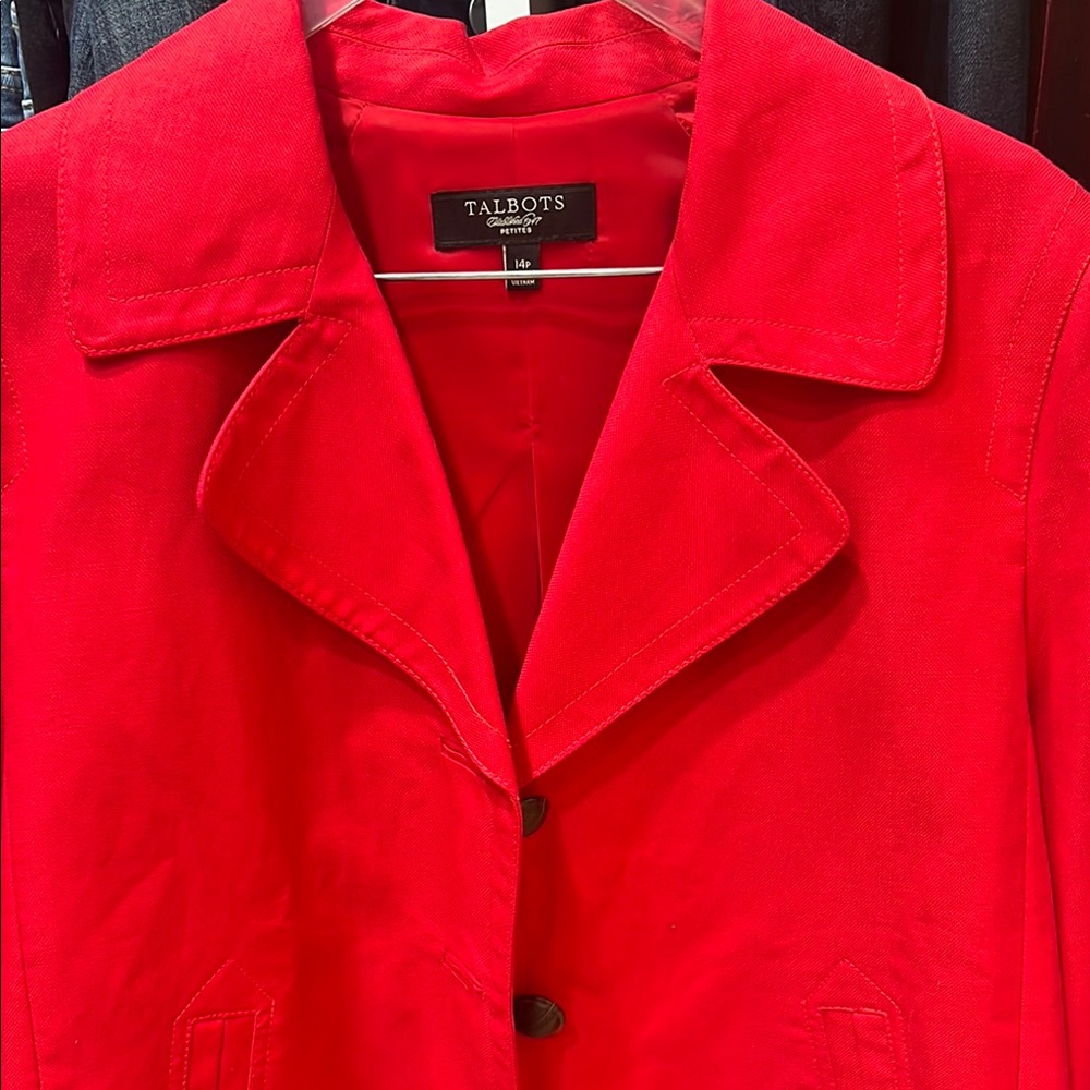 Talbots Bright Red Three-Button Blazer - Picture 9 of 9